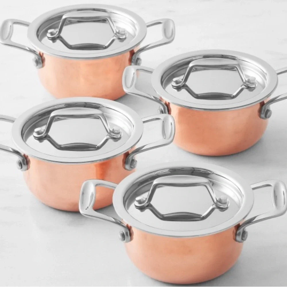 NWT Williams Sonoma Mini Copper Cocottes, Set of 2